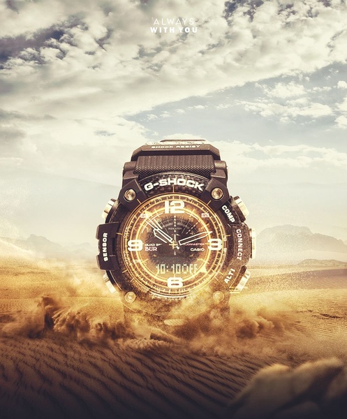 digital watch, sports watch, rugged watch, outdoor watch, tactical watch, brand awareness, lifestyle, editorial, energetic, bold, brown, neutral